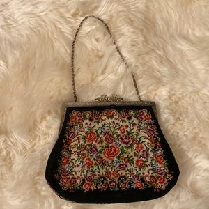 VINTAGE “Petite-Point” Needlepoint Purse